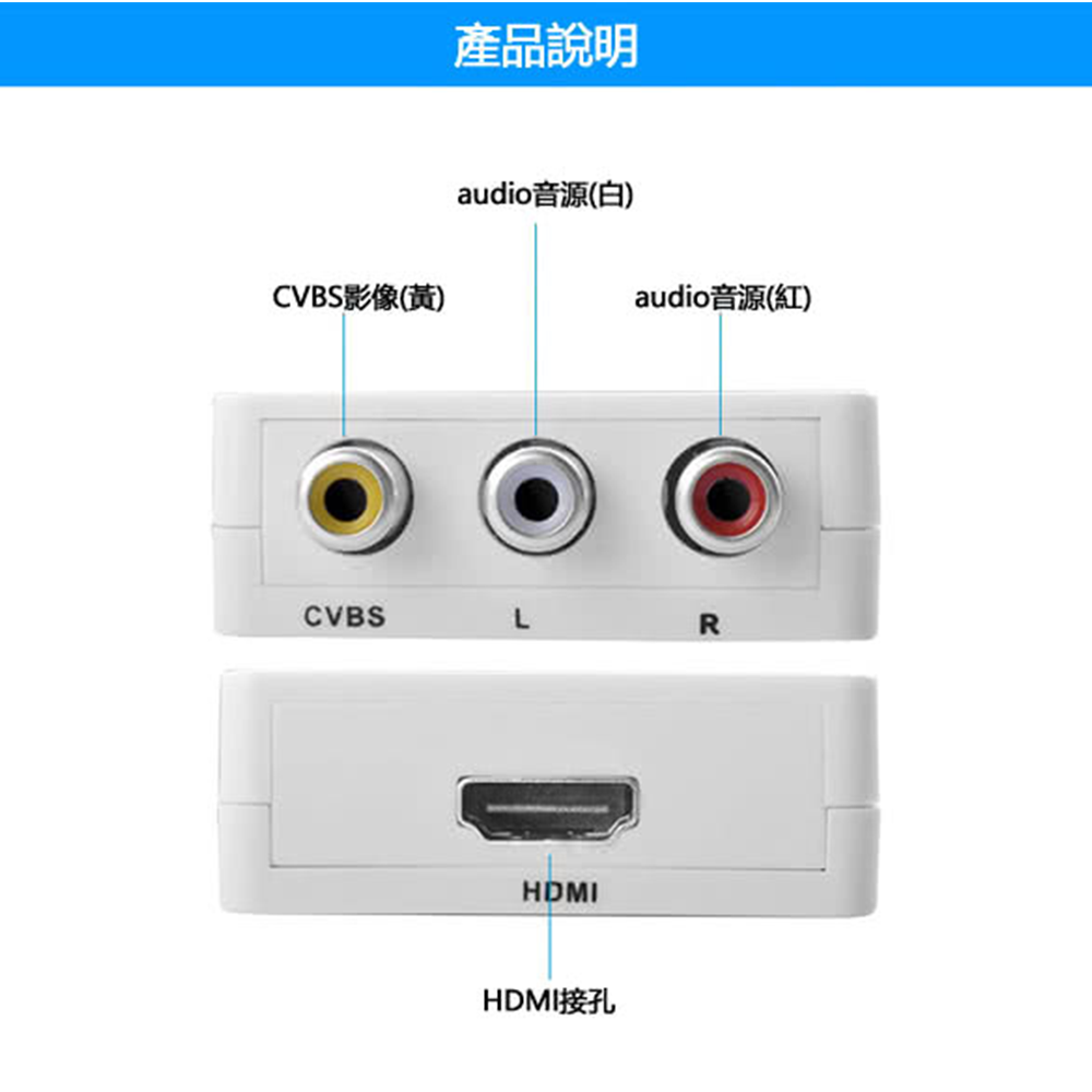AV訊號轉HDMI轉接盒-1080P版