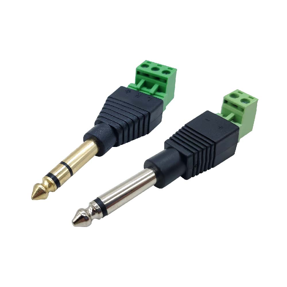 免焊接 6.5mm音源轉綠色端子