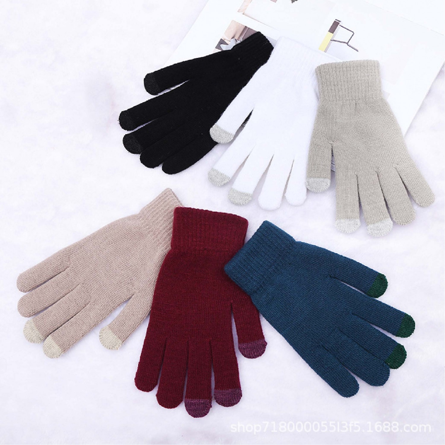 3指觸屏毛線針織手套｜均碼