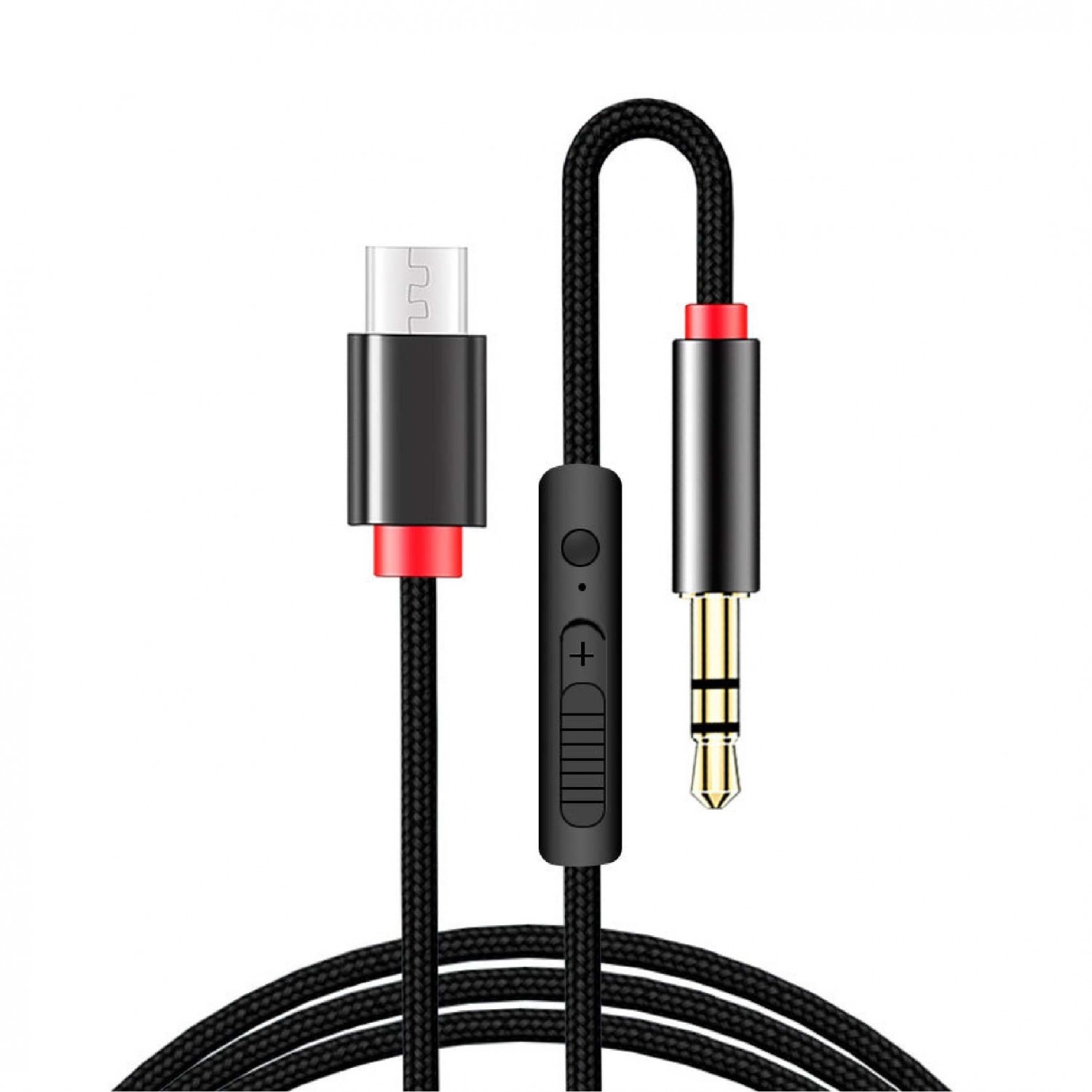 Type-C轉3.5mm二環音源編織線｜鋁合金/1.2米