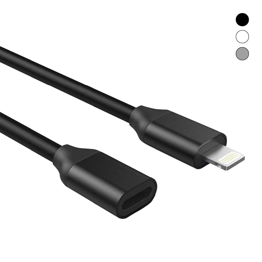 蘋果 Lightning 公母延長線｜10/30/50/100/200cm｜塑膠/金屬｜白黑銀