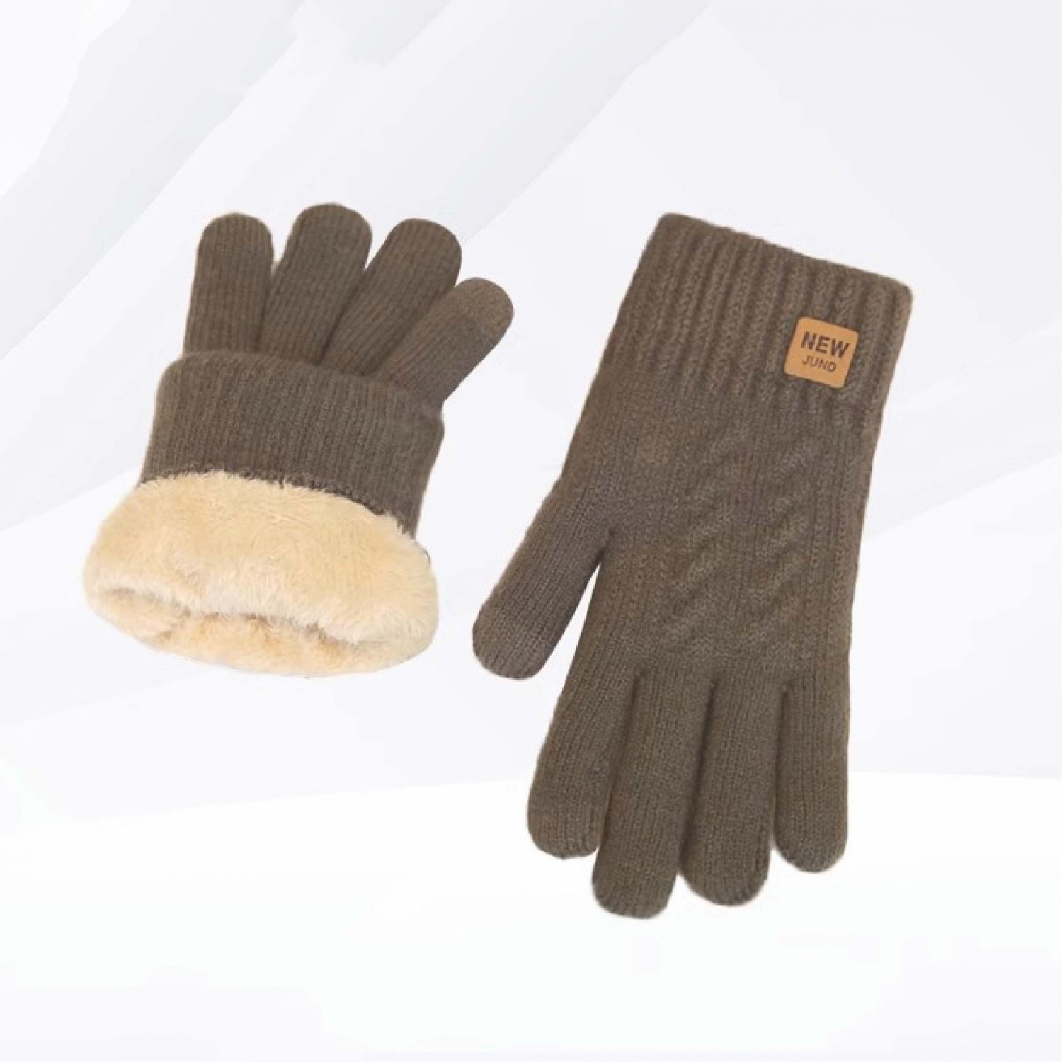 2指觸控雙層加絨針織手套｜均碼｜男女通用時尚韓風