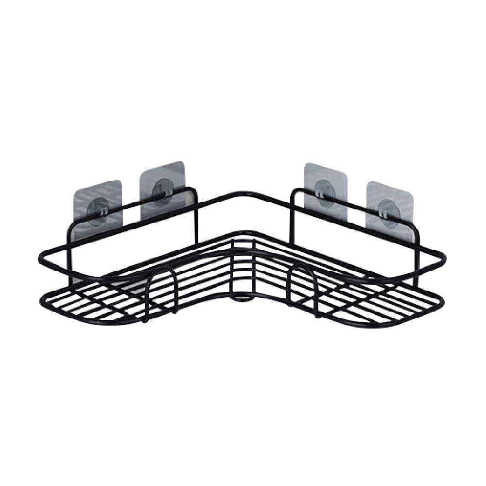 浴室免打孔置物架｜升級雙扣大貼膠｜黑/白