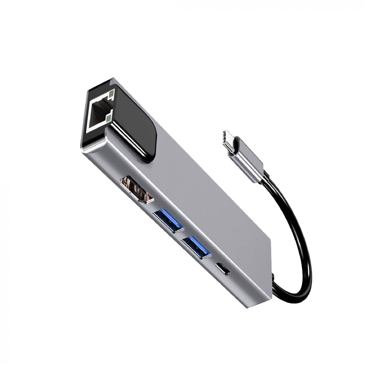 Type-C 轉RJ45+HDMI+USB+Type-C 五合一轉接器