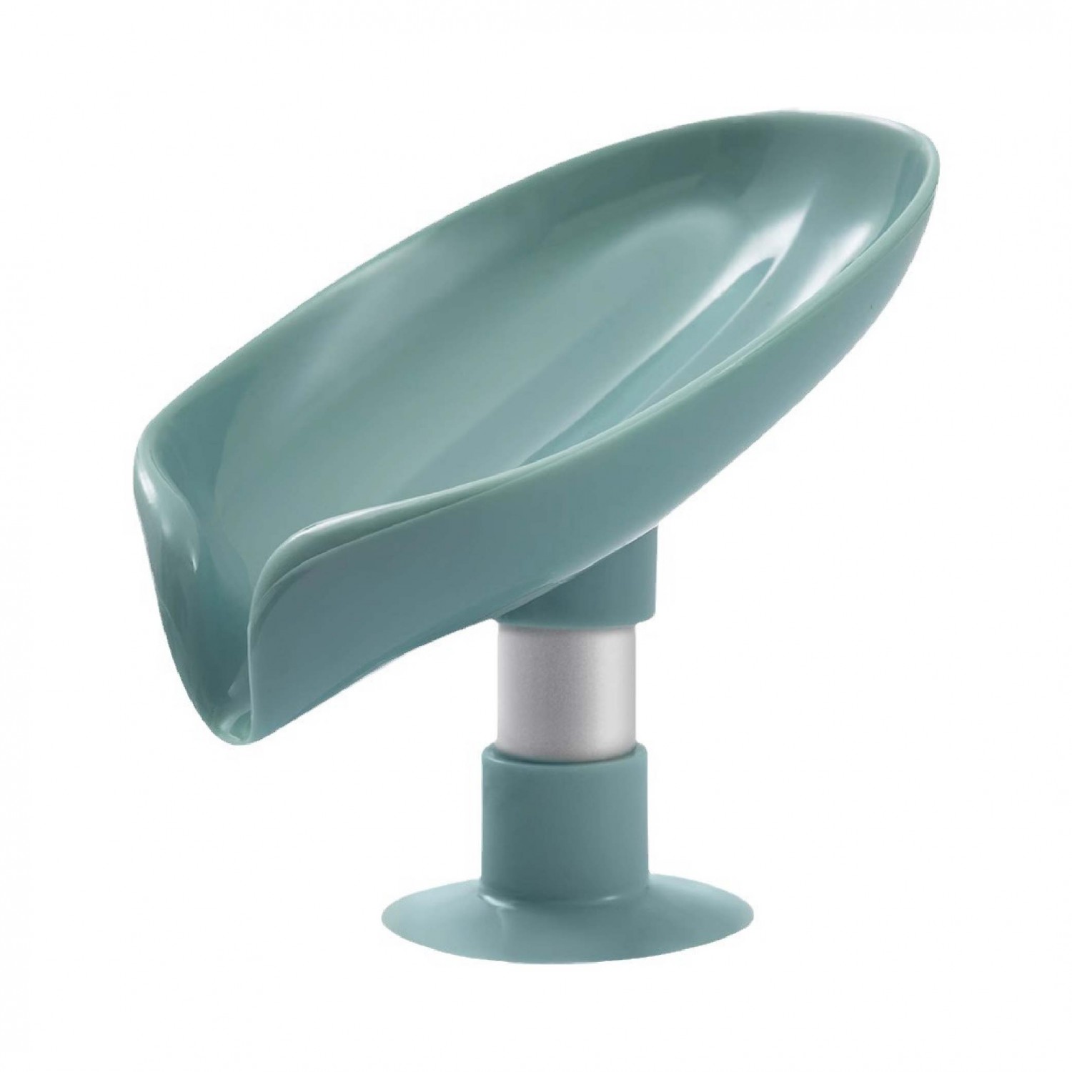 瀝水荷葉肥皂盒｜灰白/綠色