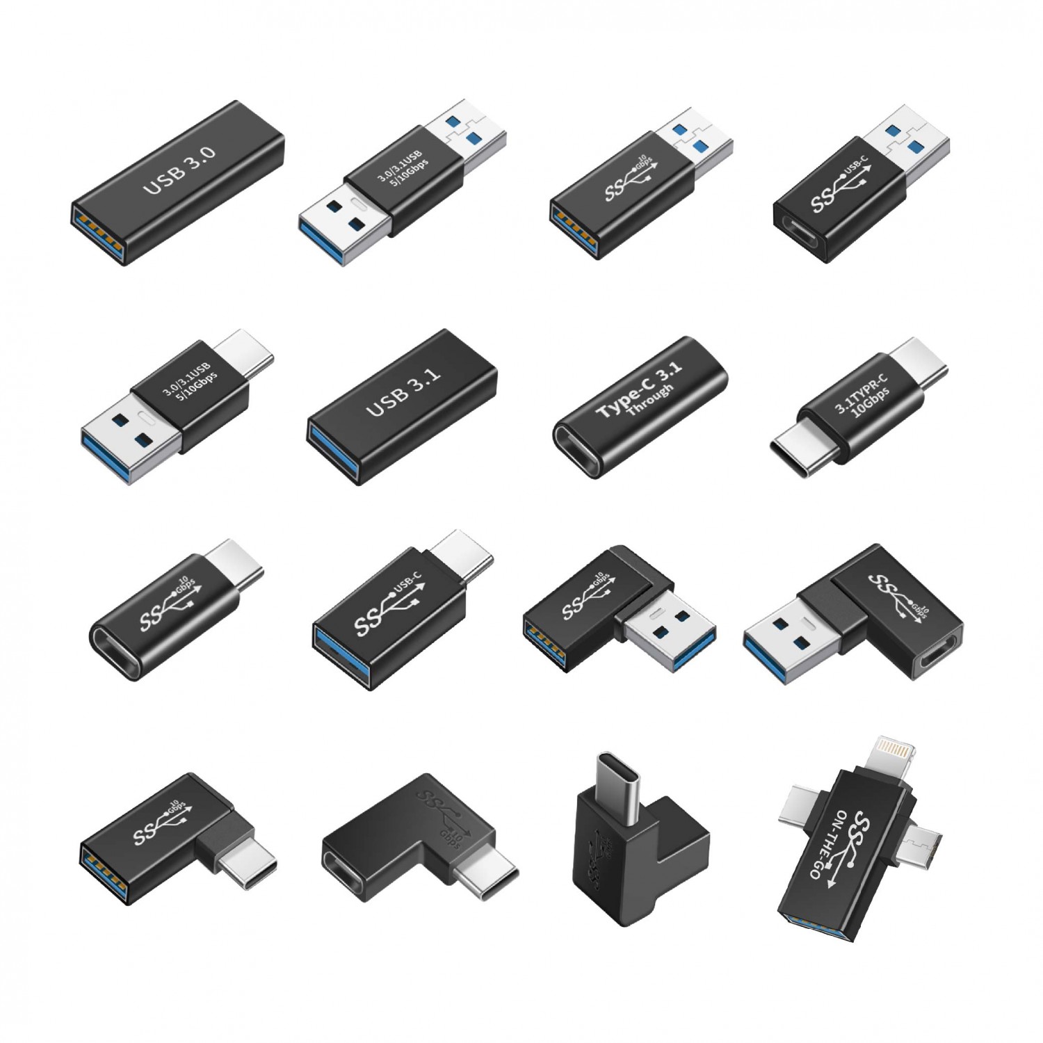 USB3.0轉Type-C轉接頭｜16款可選