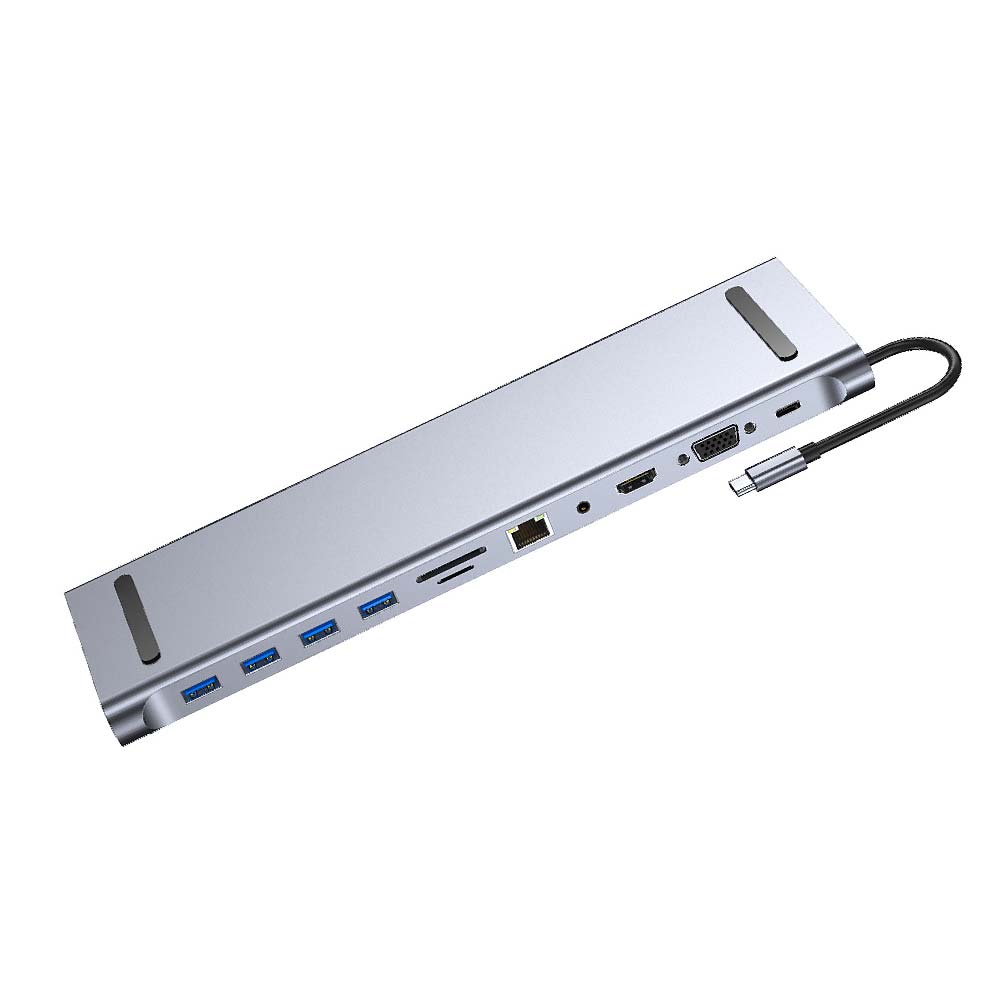 Type-C HUB多功能轉接器｜轉HDMI/USB/SD卡/RJ45/VGA/3.5mm音源 11合一轉接器