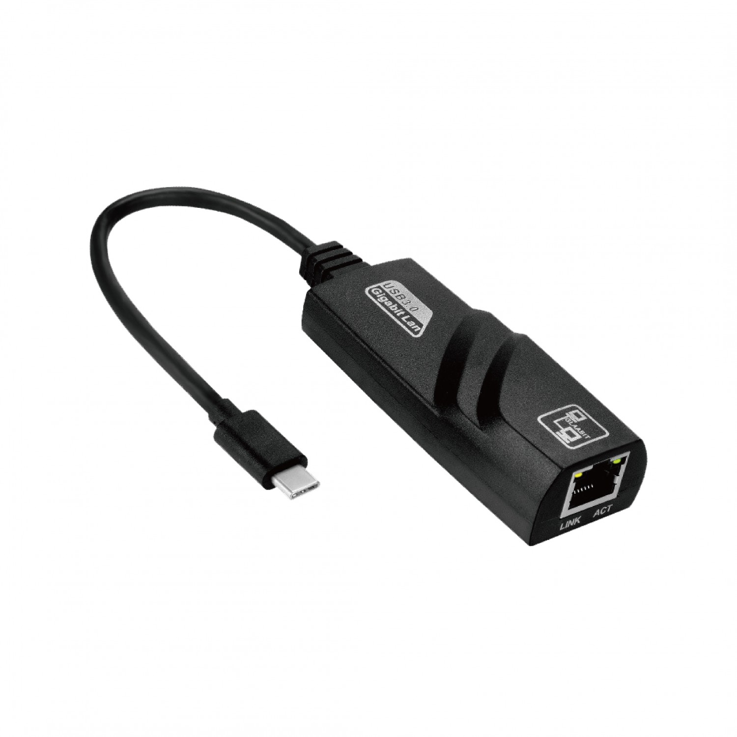 Type-C/USB 轉 RJ45千兆網卡轉接器｜磨沙黑