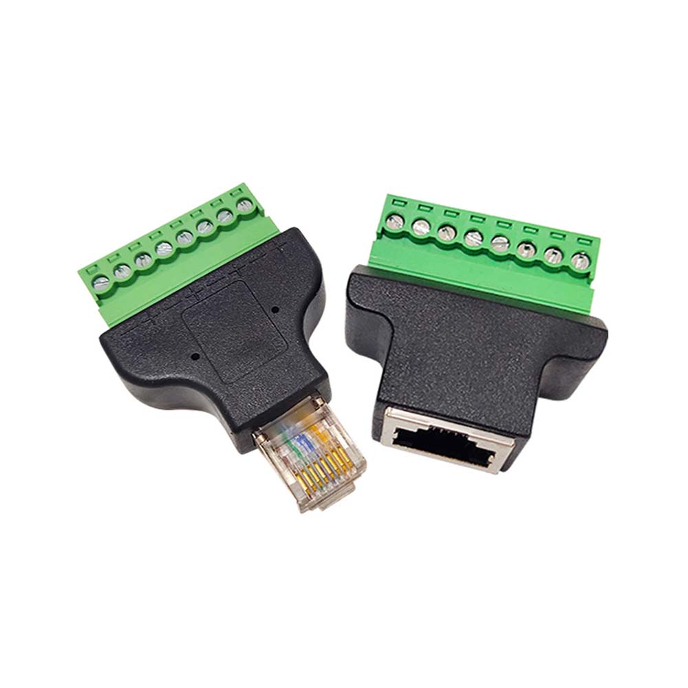 RJ45 轉 8PIN端子｜公頭/母頭｜免夾網路接頭