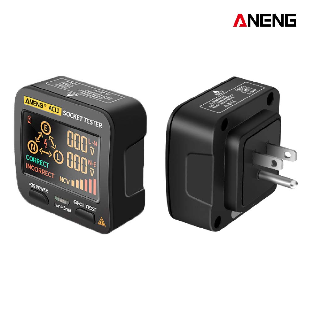 ANENG 多功能LCD數位顯示插座測試儀｜SY-AC11