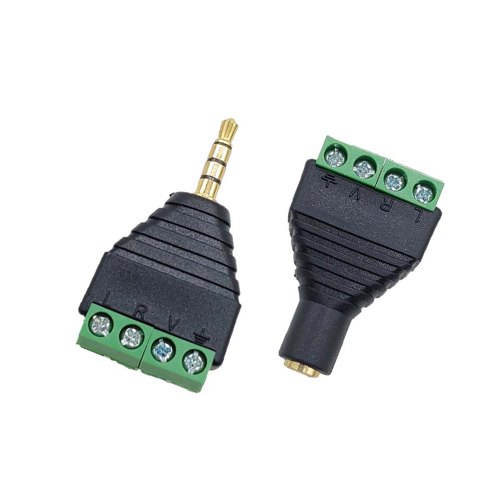免焊接 3.5mm音源轉綠色端子|一環2節/二環3節/三環4節|2Pin/3Pin/4Pin端子 免焊接 3.5mm音源轉綠色端子|一環2節/二環3節/三環4節|2Pin/3Pin/4Pin端子