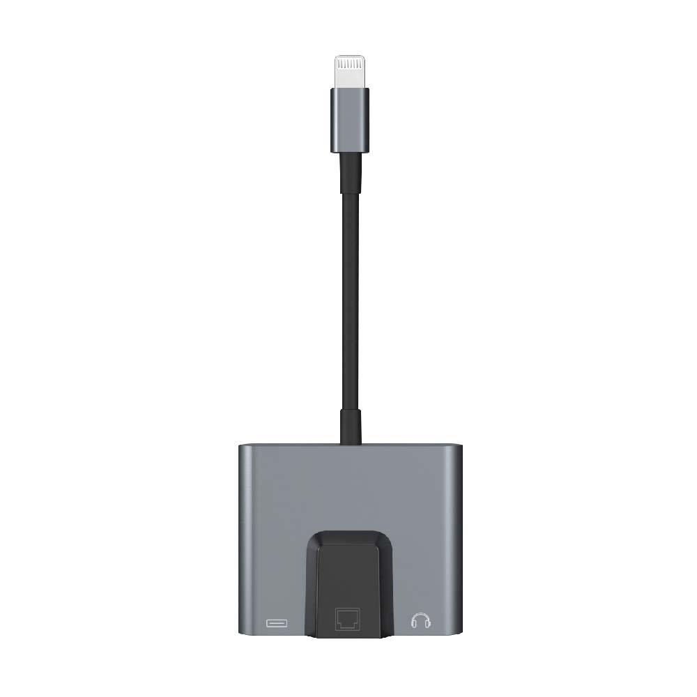 Lightning轉RJ45/3.5mm音源 三合一轉接器