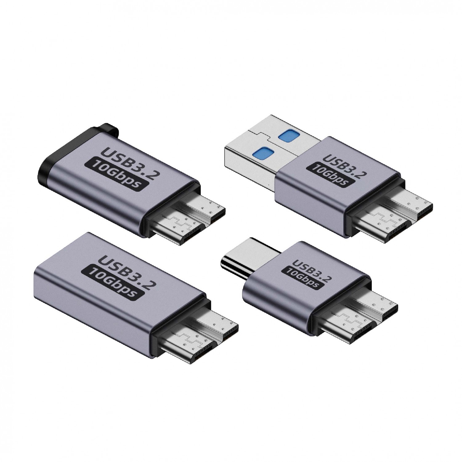 Type-C/USB轉USB3.0-MicroB公｜隨身碟轉接頭/5V1.5A/7.5W/5-10Gbps
