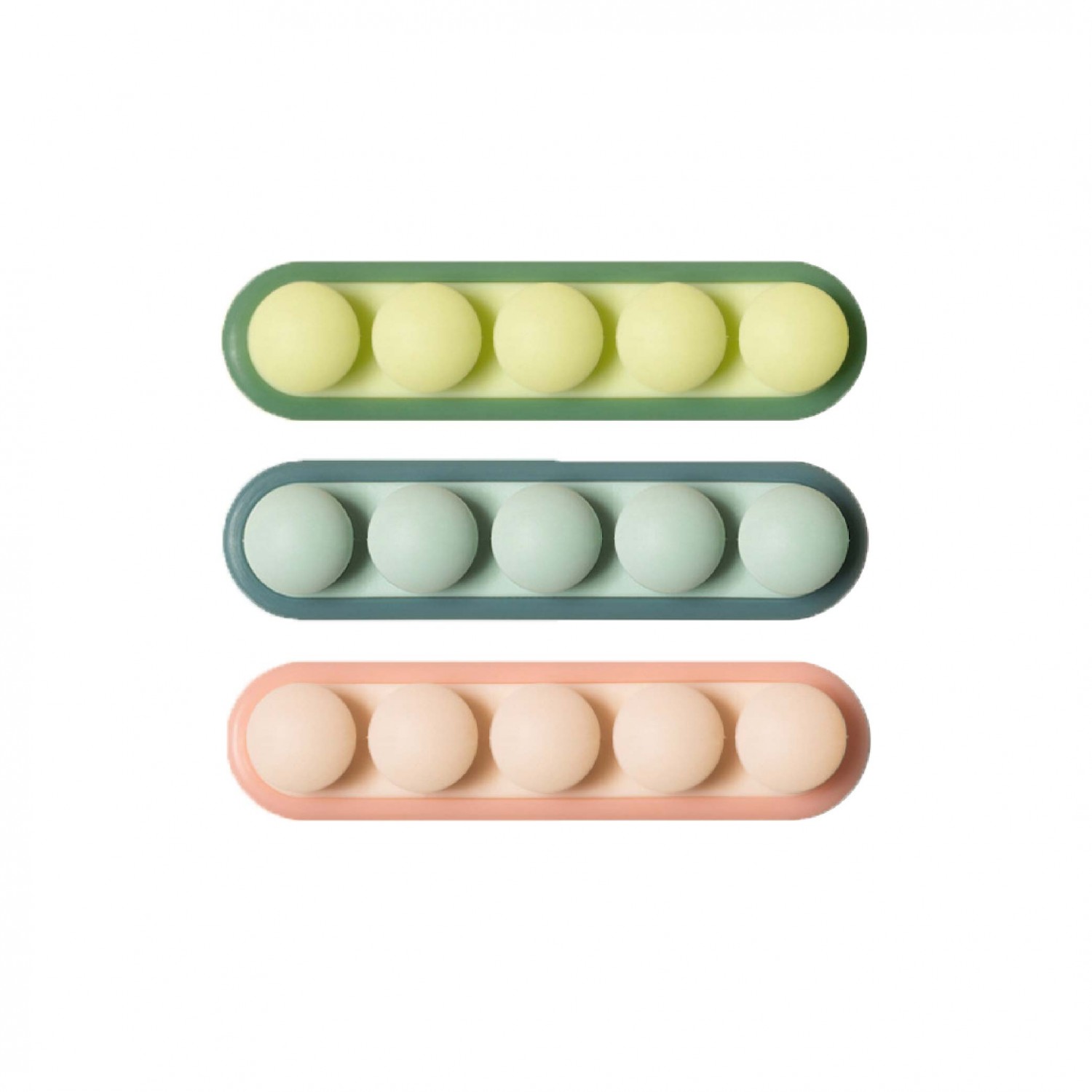 豌豆矽膠集線器｜綠/藍/膚色