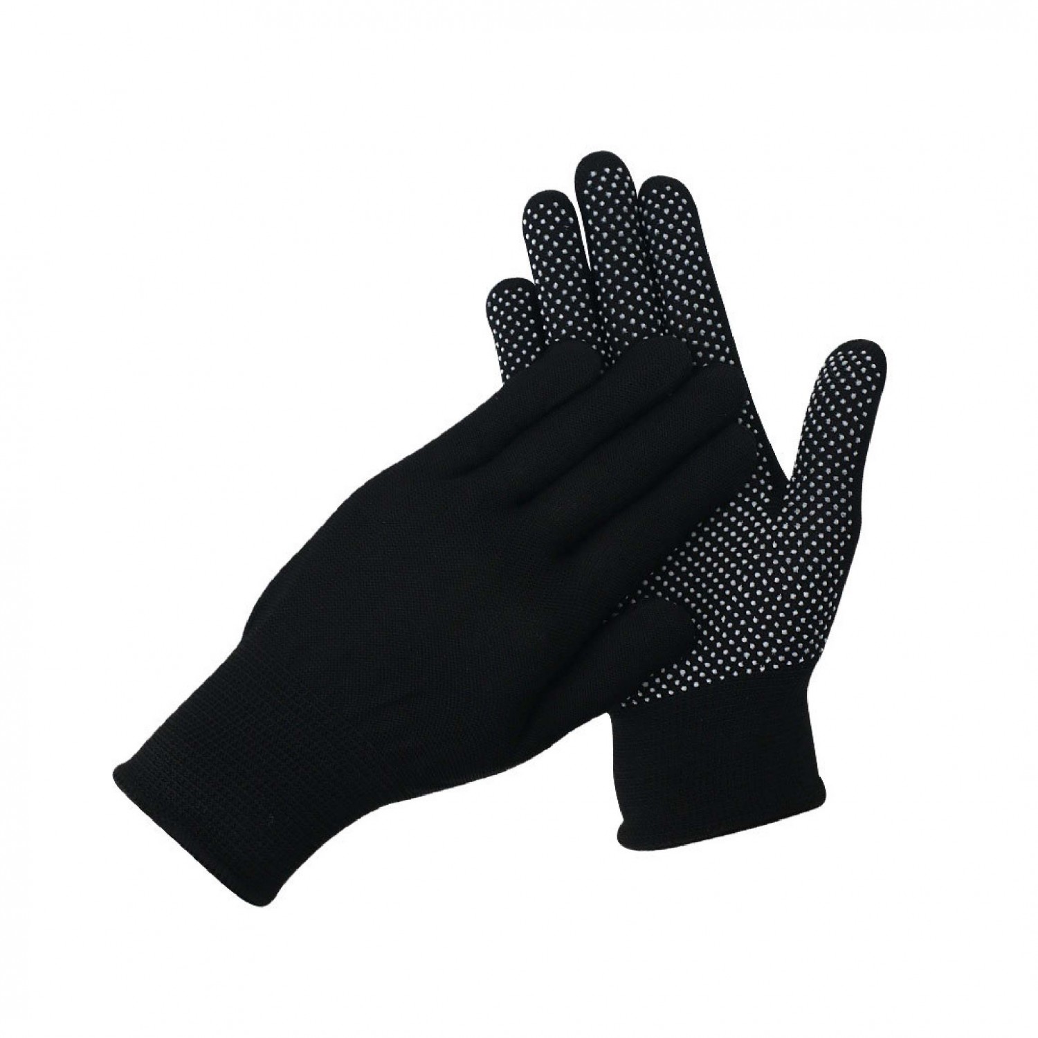 13針尼龍針織點膠防滑手套｜黑/白｜一對售
