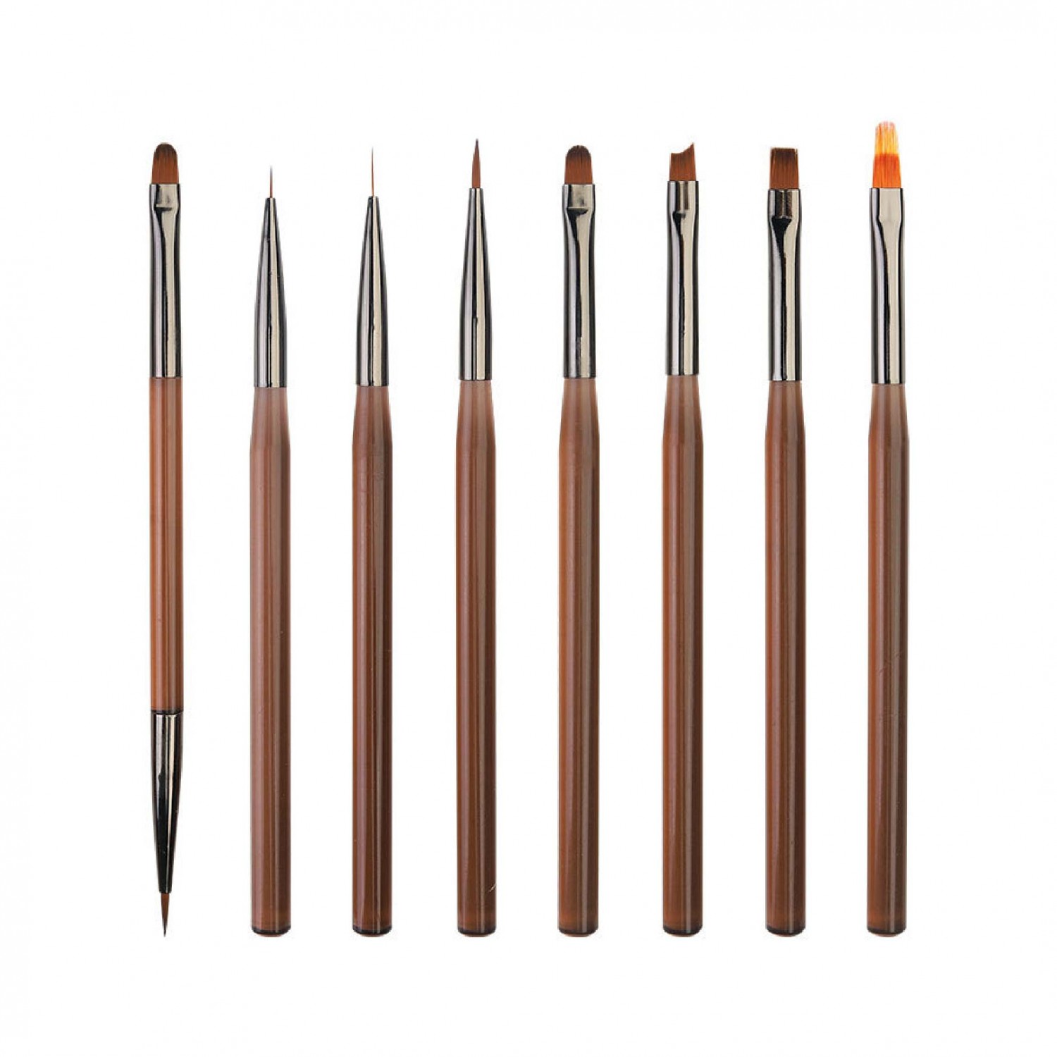 日式茶色美甲筆刷｜9件套