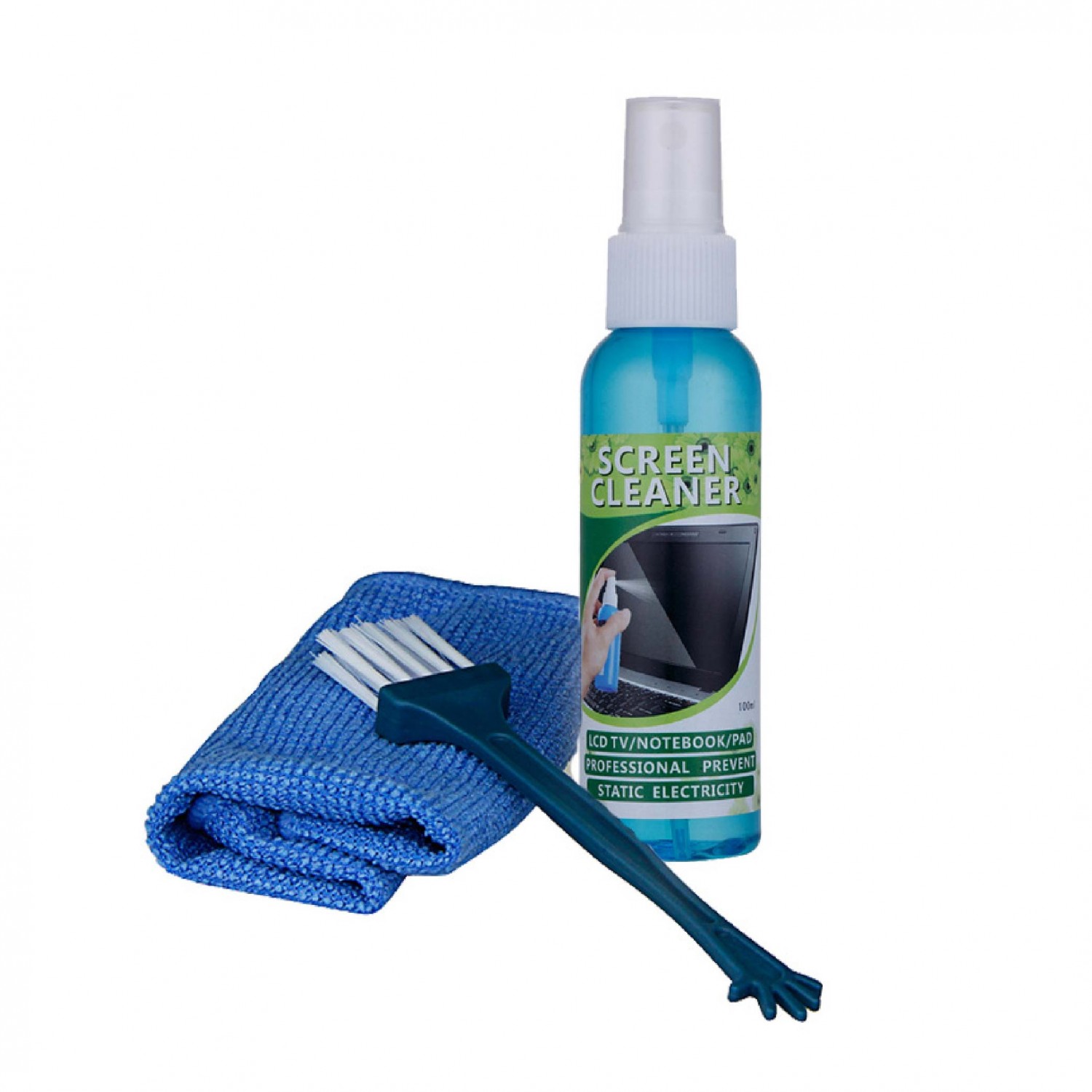 螢幕清潔劑三件套｜清潔劑/擦拭布/清潔刷