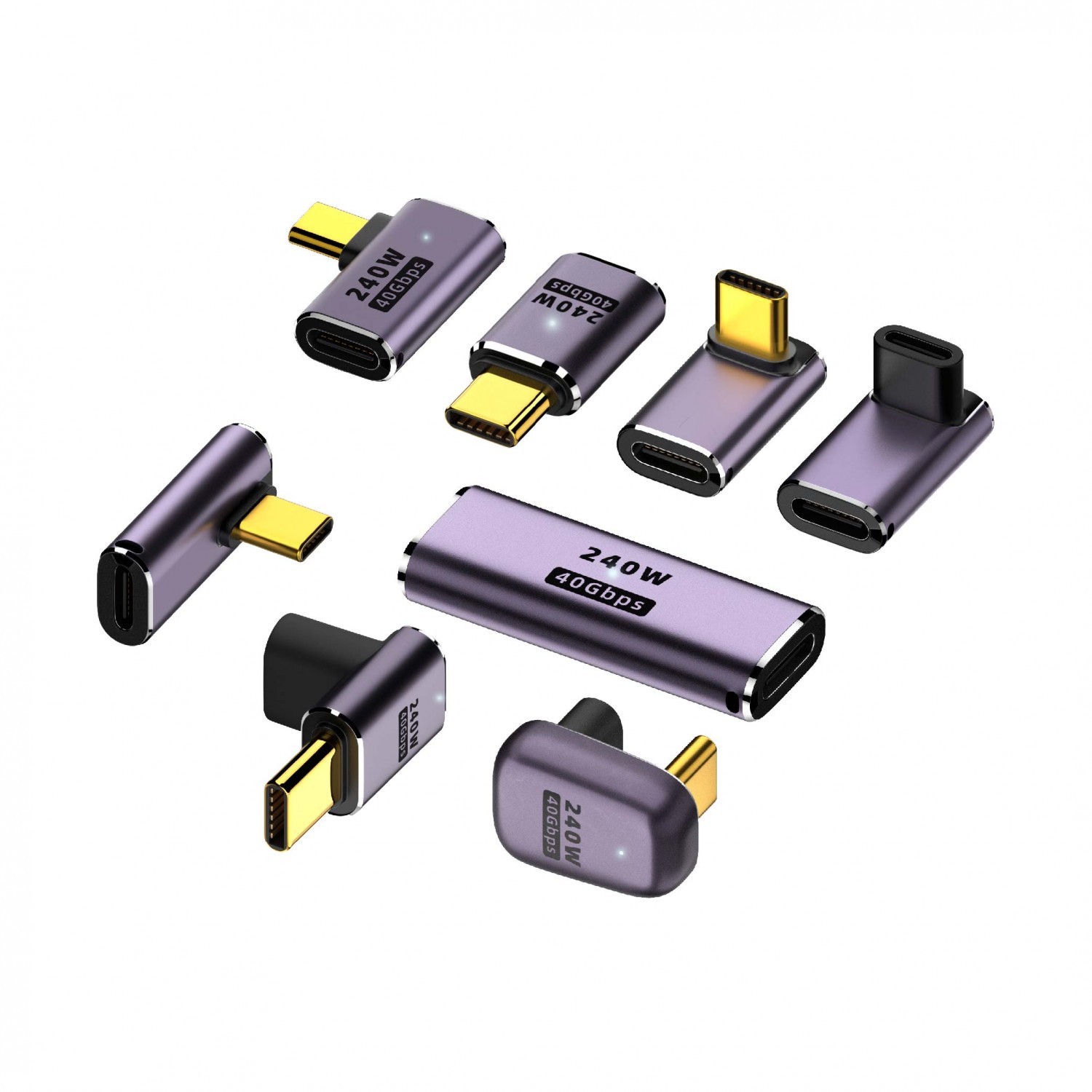 Type-C公轉母轉接頭｜240W/40Gbps/8K@60Hz/4K@120Hz高清投影