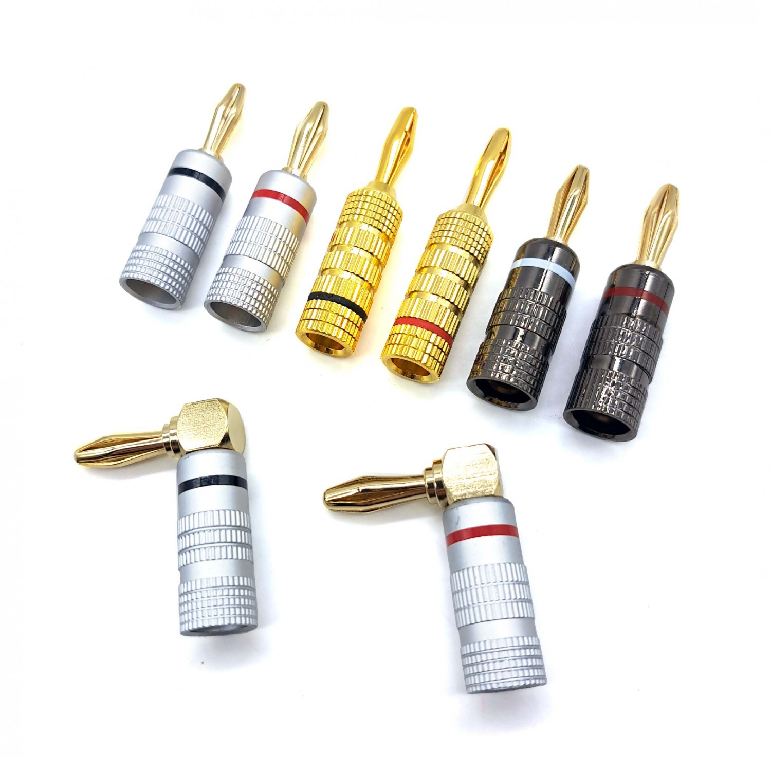 免焊接 香蕉插頭4mm｜銅鍍金/鋁合金