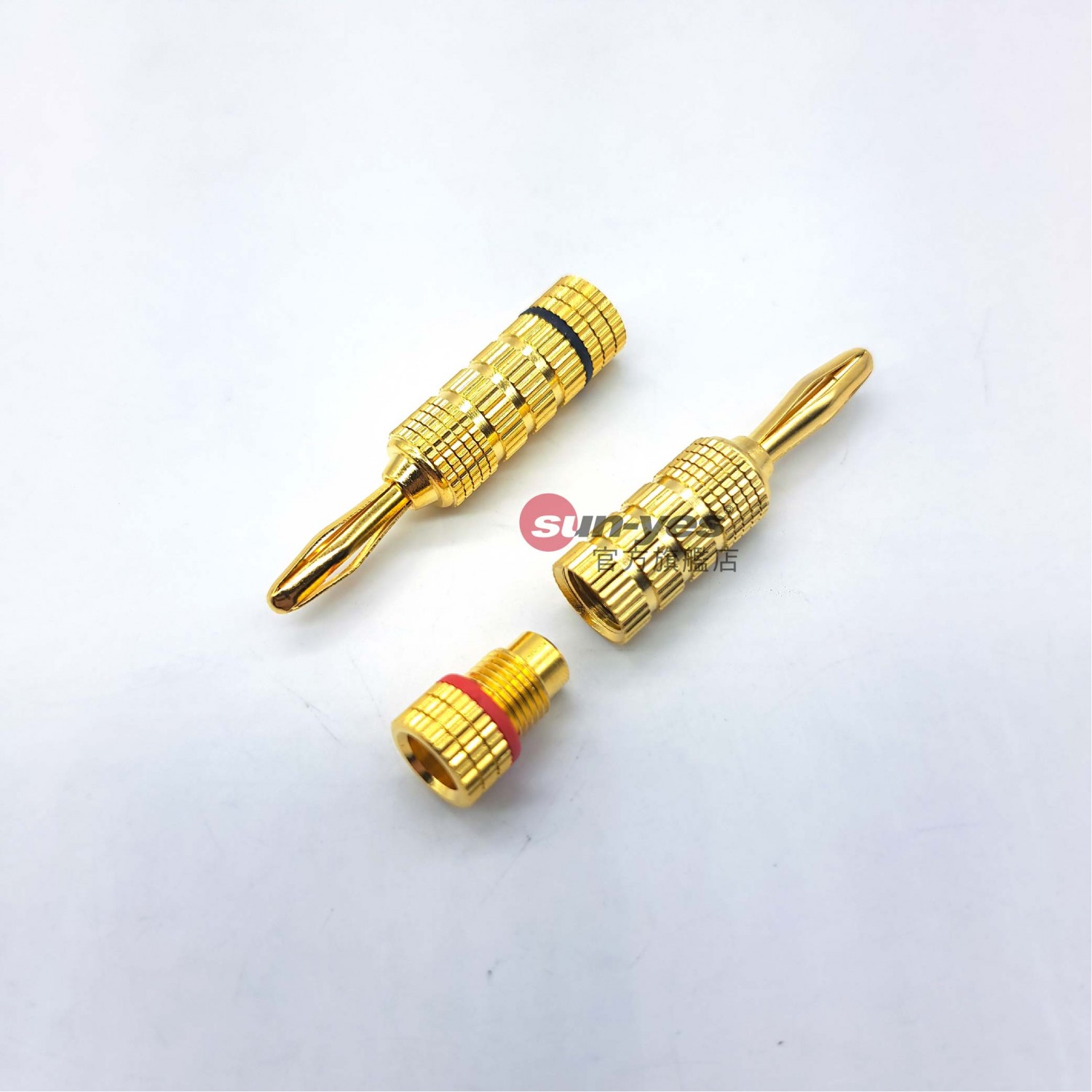 免焊接 香蕉插頭4mm|銅鍍金/鋁合金 免焊接 香蕉插頭4mm|銅鍍金/鋁合金