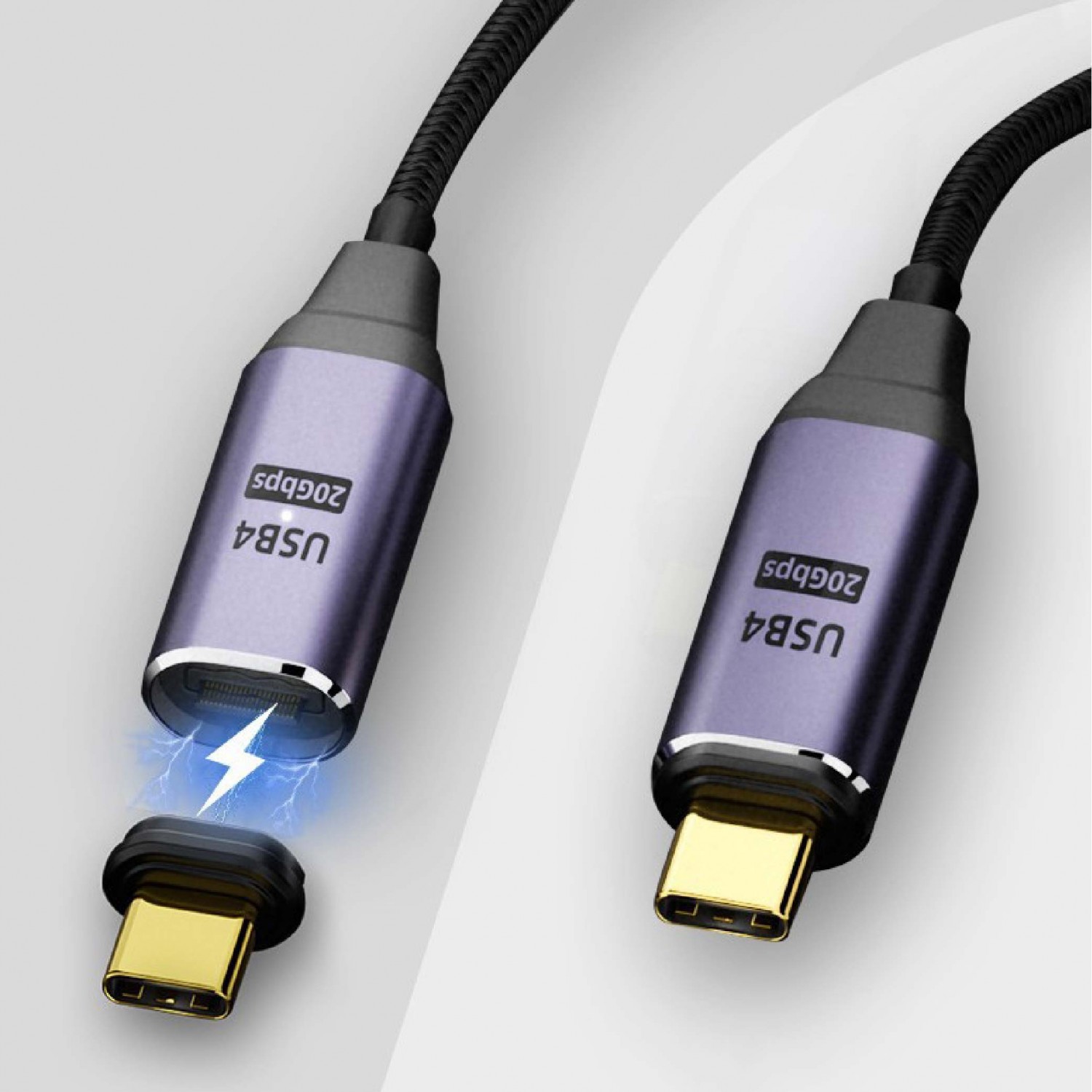 雙頭Type-C磁吸充電線｜2米｜100W/PD快充/20V5A/8K/20GB傳輸