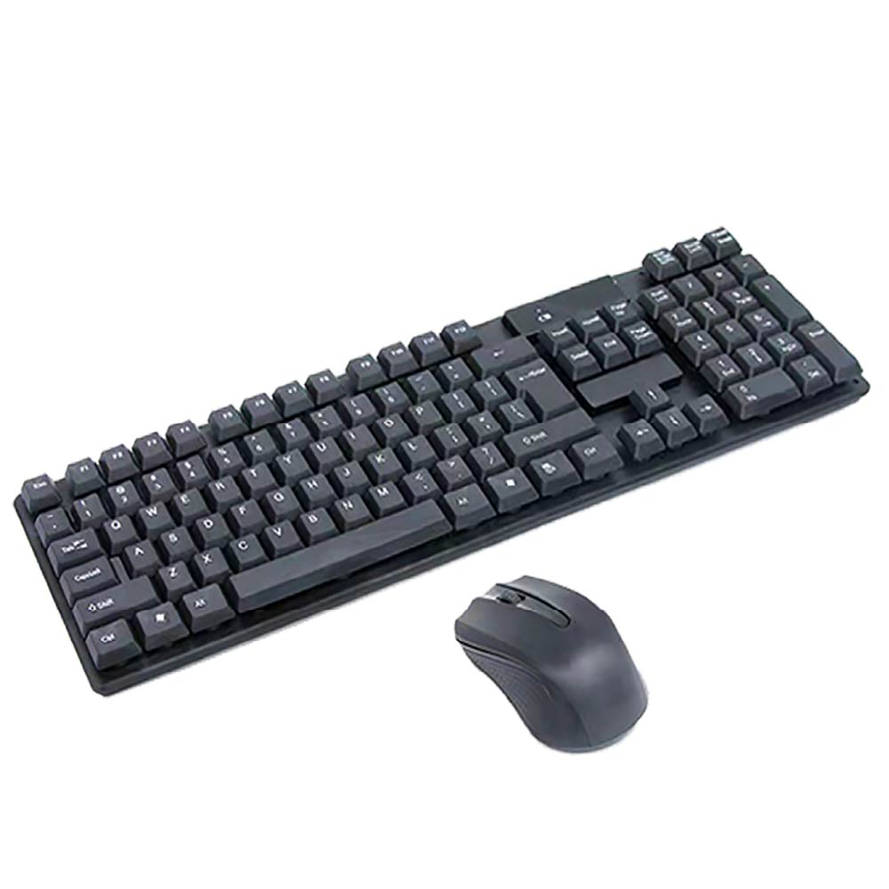 104鍵有線鍵盤 & 免線鍵鼠套裝｜附贈鍵盤貼(隨機出貨)