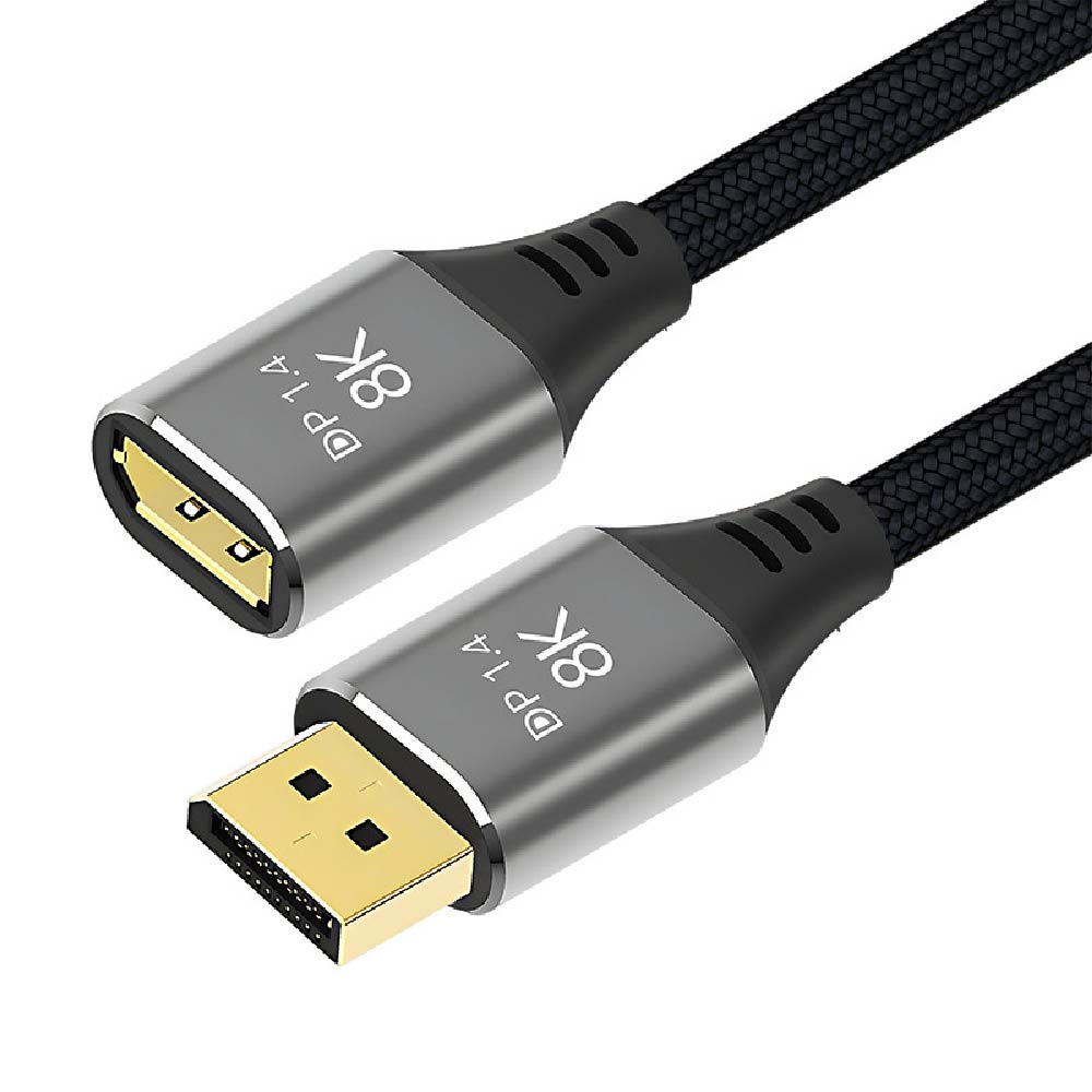 8K 60HZ鍍金加粗公對母編織DP延長線｜DP1.4版/超高畫質