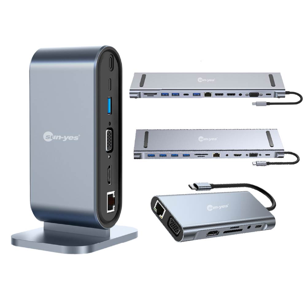 TypeC HUB多功能轉接器｜轉HDMI/USB/SD卡/TF卡/RJ45/VGA/3.5mm音源 11/12合一轉接器