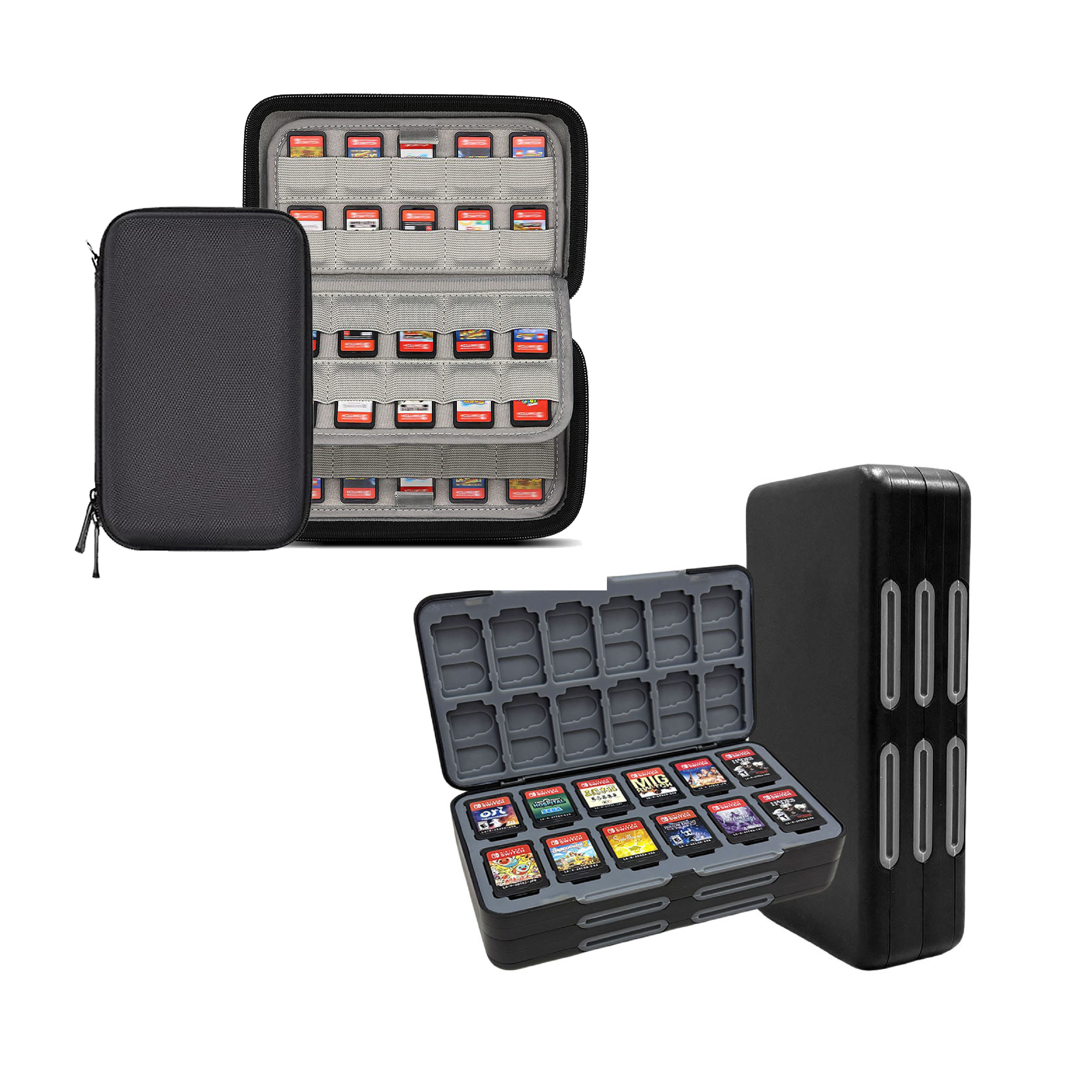 Switch 2 通用1代 編織收納卡帶包｜硬式磁吸矽膠卡帶盒｜72枚/80枚/120枚裝