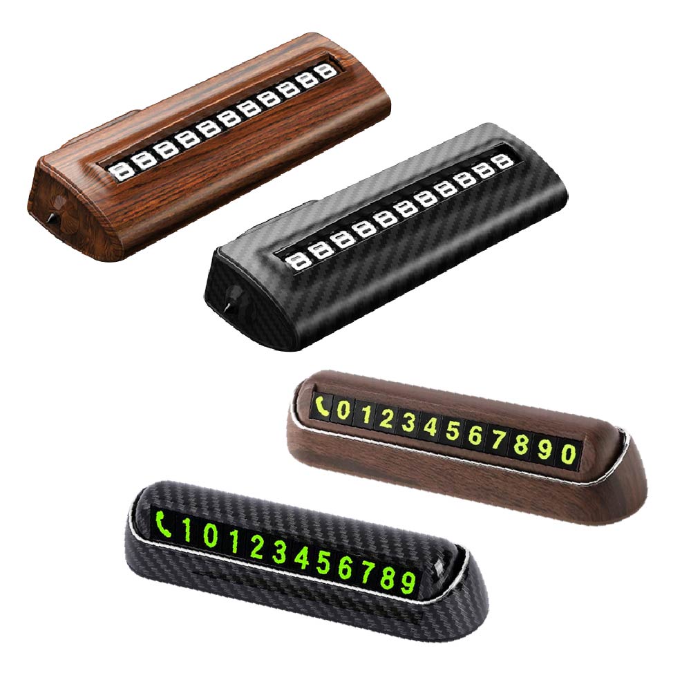 翻轉/滾輪式停車牌｜木紋/碳纖紋