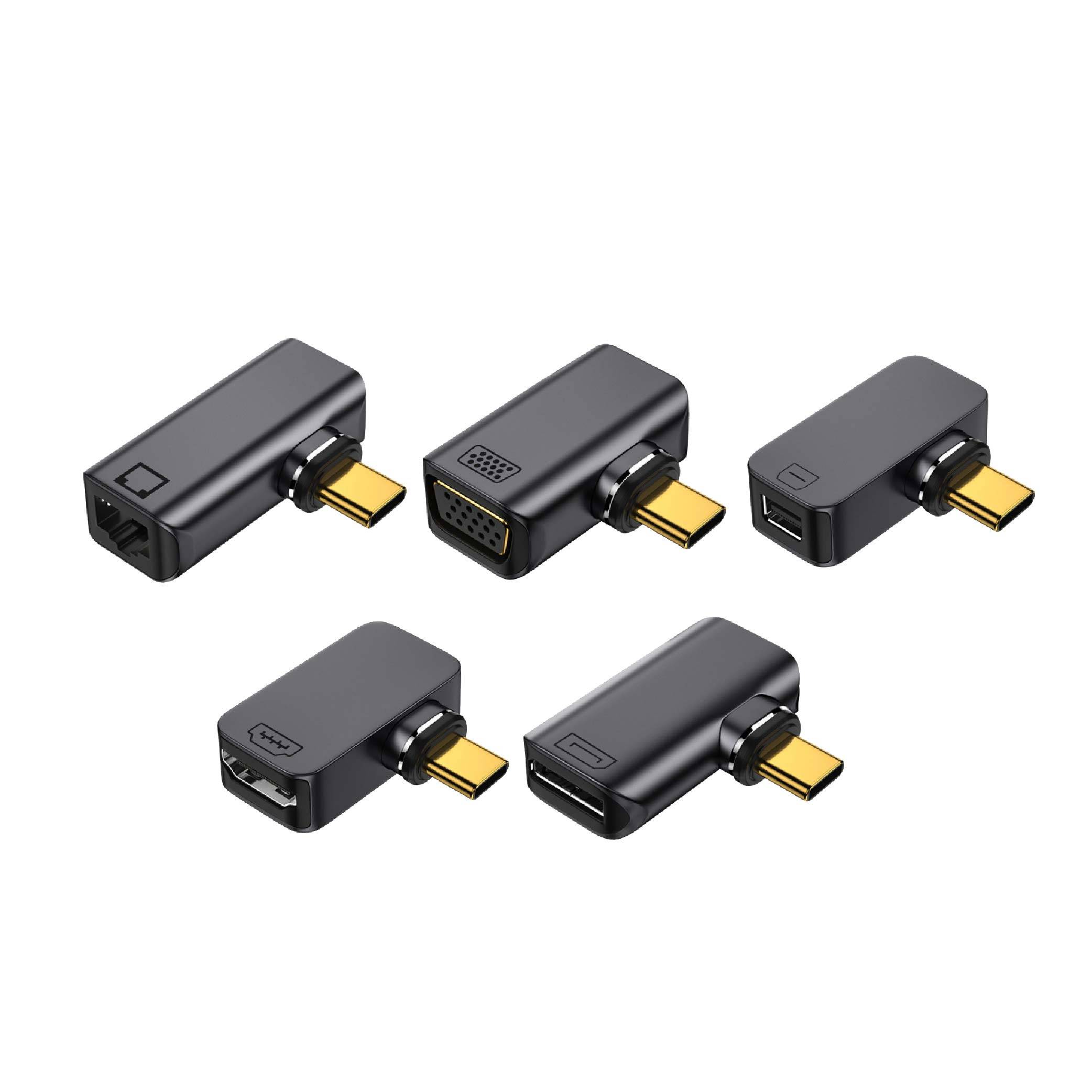 Type-C轉HDTV/DP/MiniDP/VGA/RJ45磁吸轉接頭