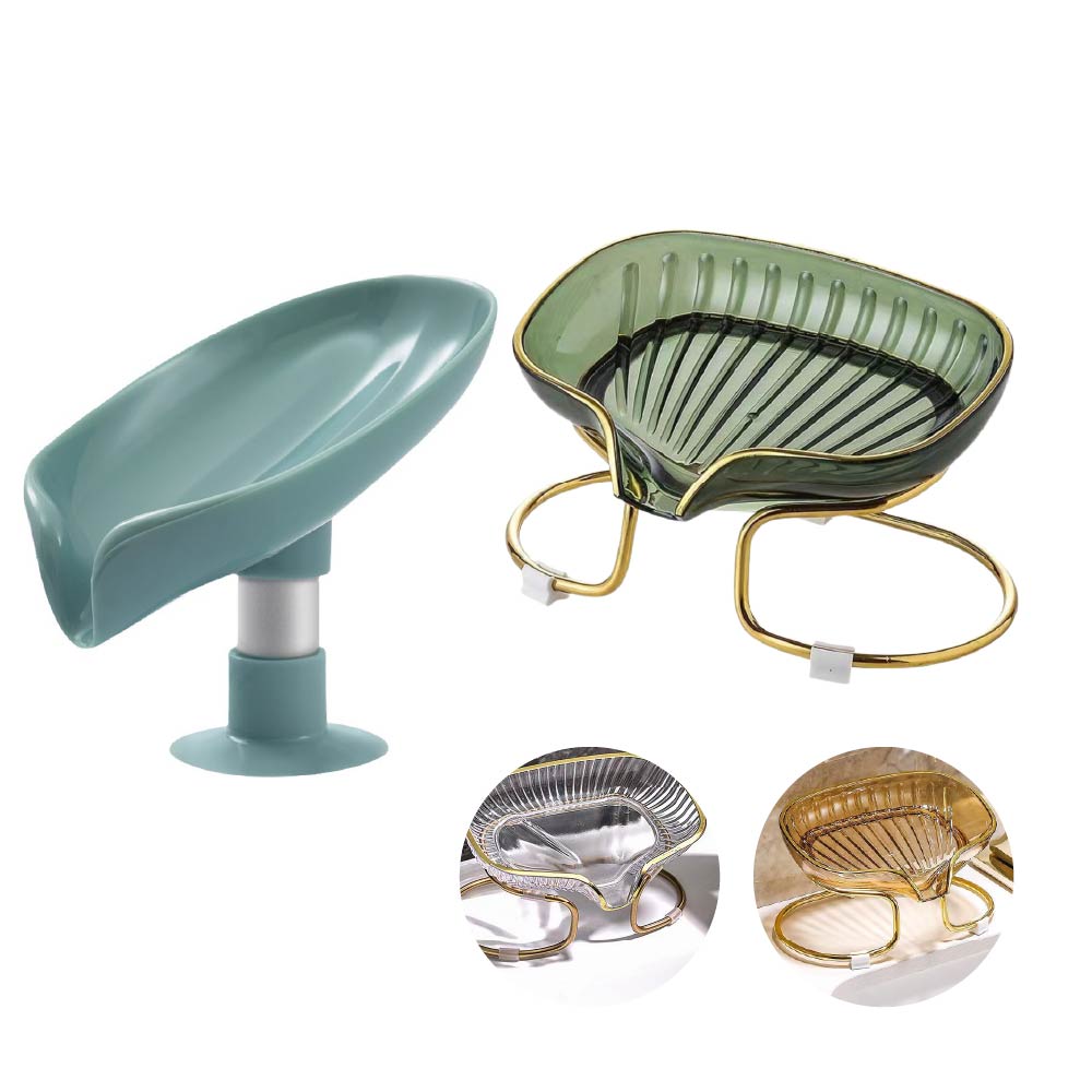 瀝水荷葉金邊貝殼肥皂盒｜荷葉款/金邊貝殼款