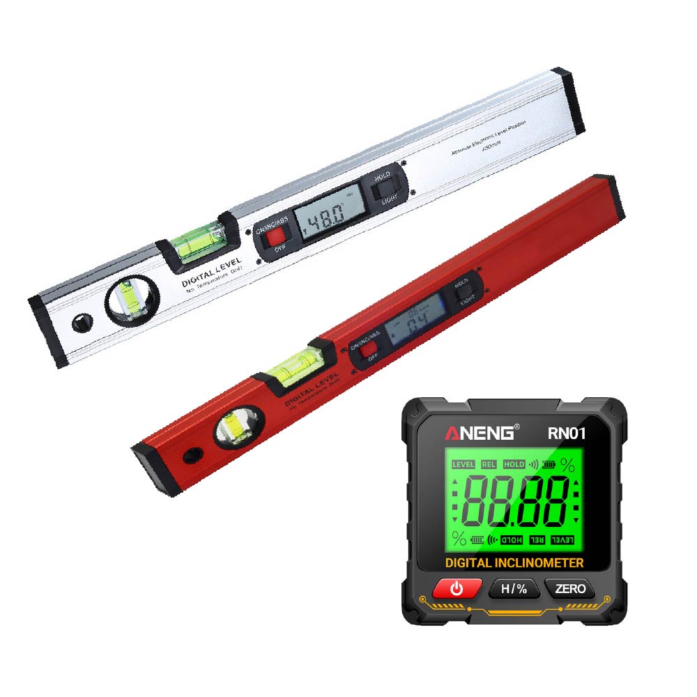 ANENG磁吸電子數顯水平尺/傾角儀｜四面帶磁/屏幕自動旋轉｜400mm鋁合金