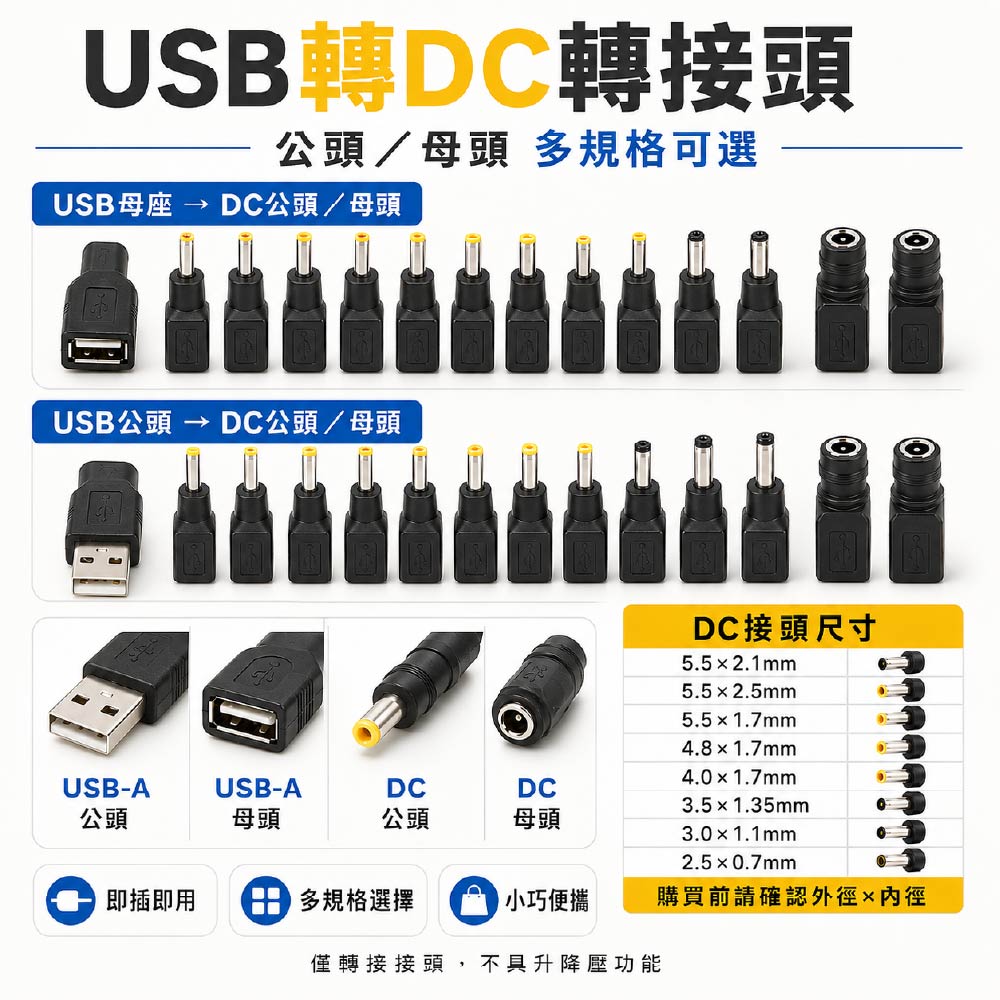 DC轉USB公母轉接頭