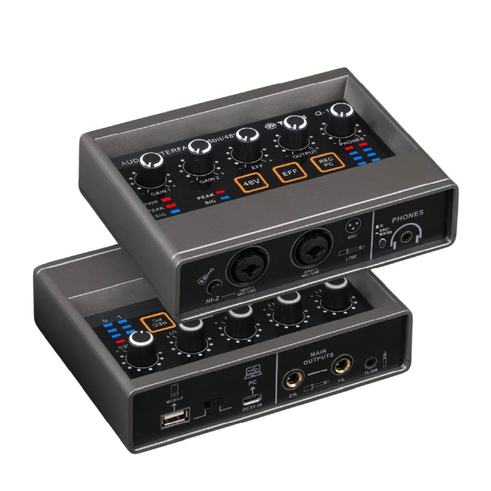 專業級 K歌DSP混響48V錄音聲卡｜16-bit/48KHz