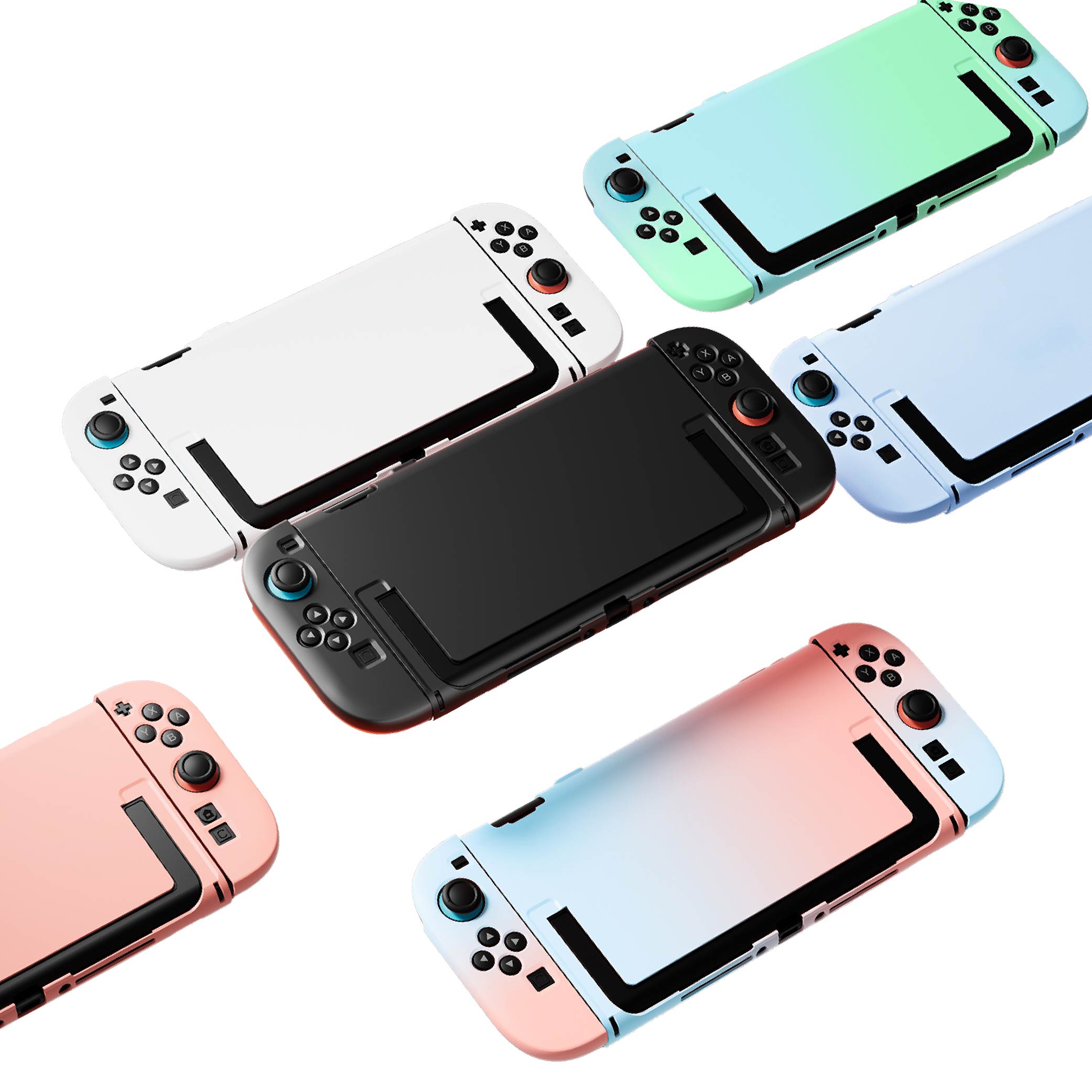 Switch 2專用保護殼｜親膚手感磨砂款/水晶款（可插底座｜漸層色/純色可選）