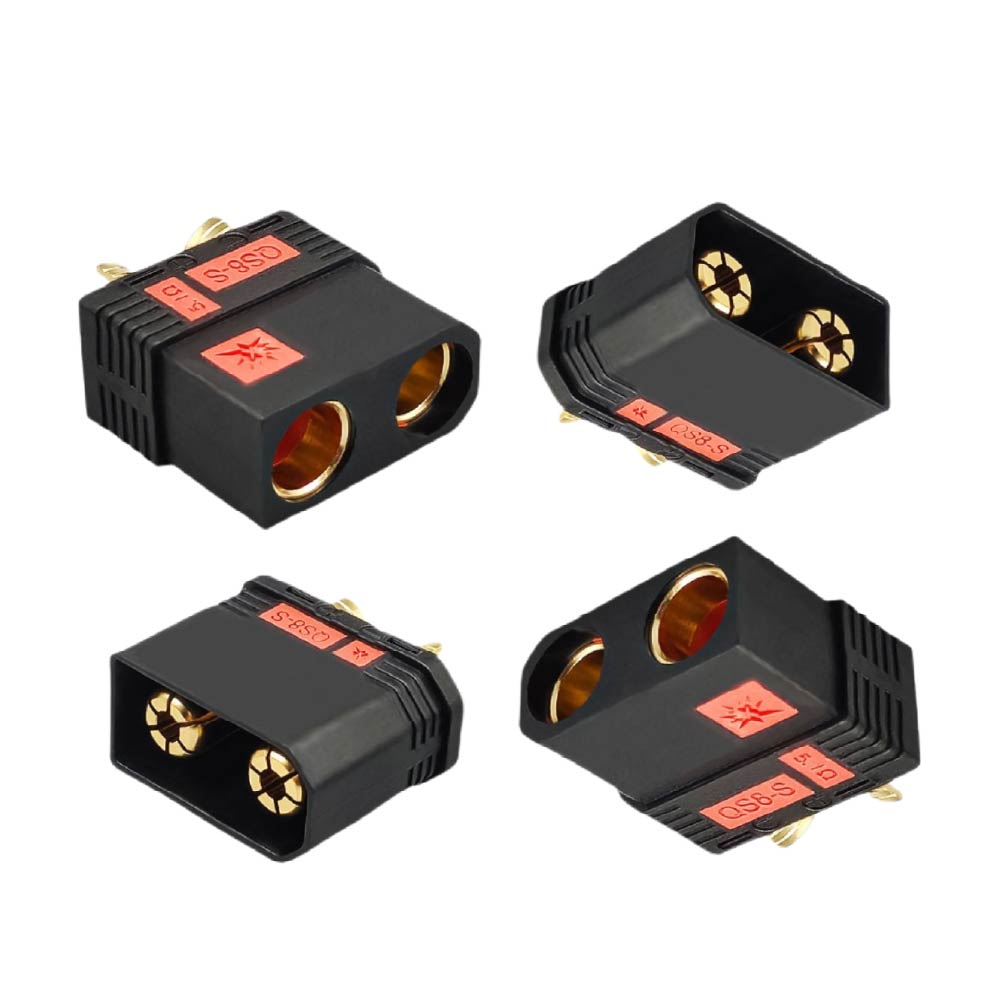 QS8-S焊接式120A大電流公母專用插頭｜防打火/耐高溫｜附護套