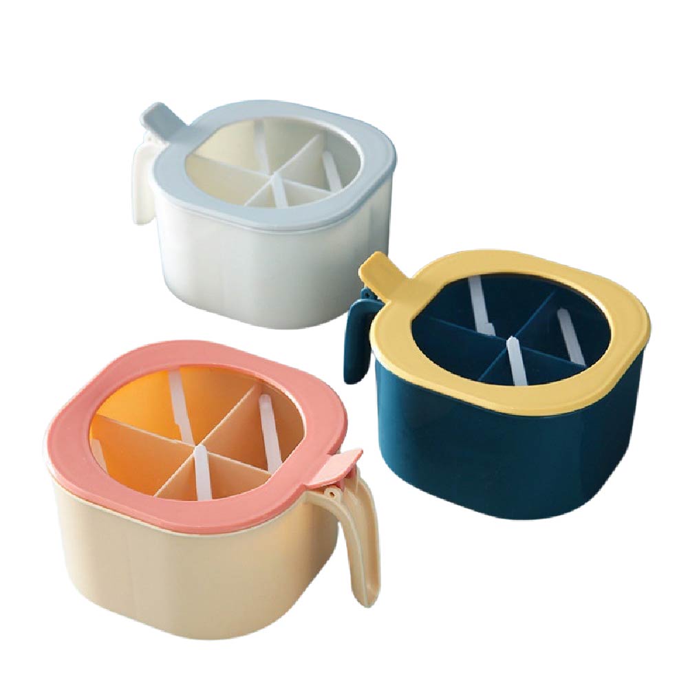 食品級創意可愛多格備料調味便當盒｜內附湯池4個