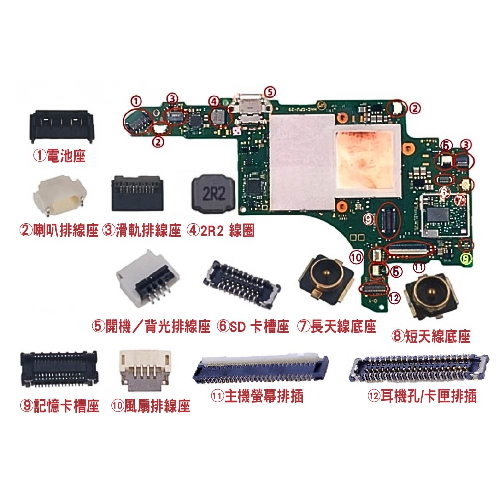 Switch 2/1代零件｜主機電路板排插/底座｜適用2代/1代/OLED/Lite【原廠】