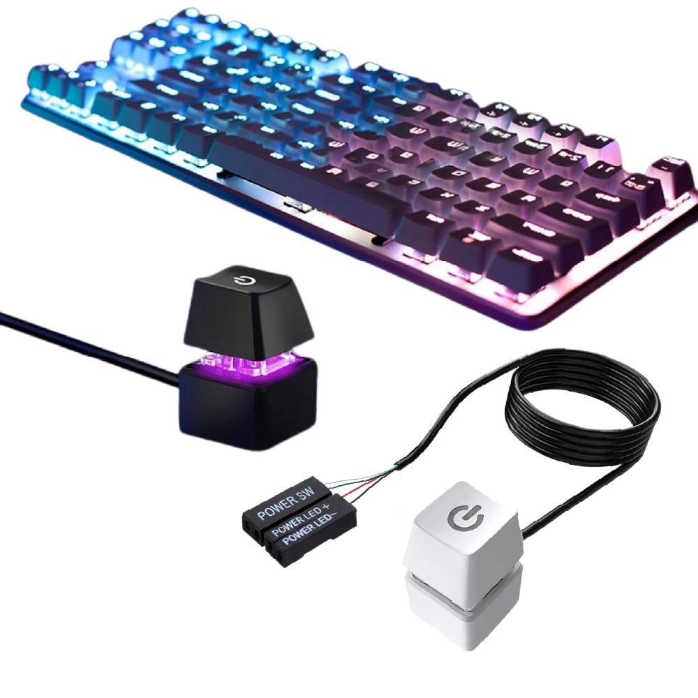 RGB七彩有線電腦開機鍵按鈕｜175cm｜