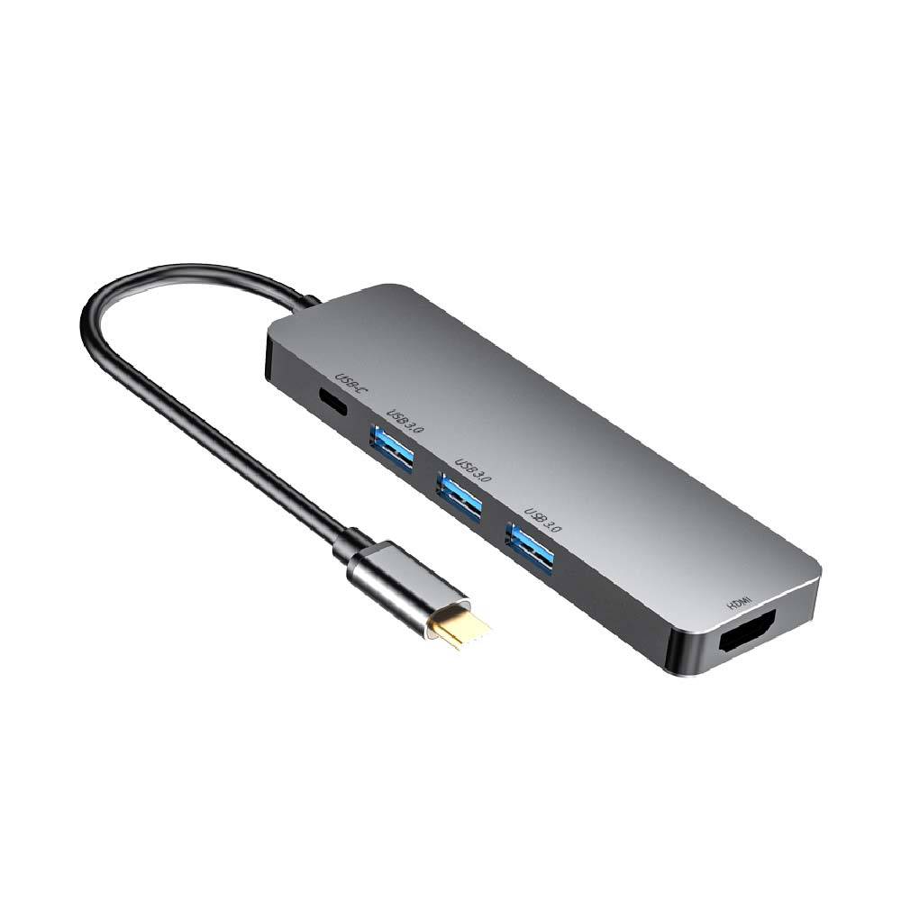 Type-C HUB多功能轉接器｜轉HDMI+USB 五合一轉接器